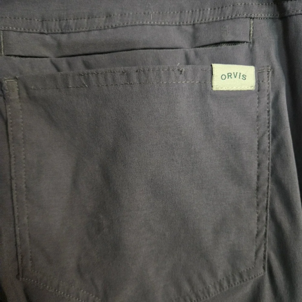 Orvis Hiking Pants Charcoal Grey Water Repellent Tech Utility Cargo Slacks 32x30